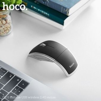 Мышь беспроводная Hoco DI03 складная (USB 2.4 ГГц) цвет: Чёрный