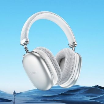 Беспроводные наушники Hoco W35 Max полноразмерные с микрофоном цвет: серебро