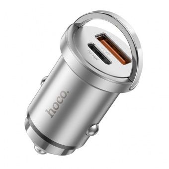 Автомобильное ЗУ Hoco NZ10 (PD45W+QC3.0) цвет: серебро