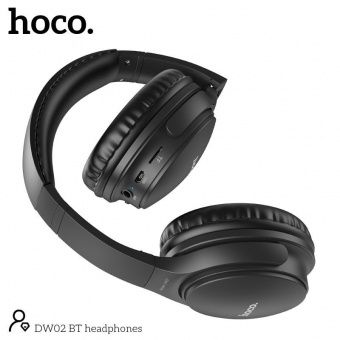 Беспроводные наушники Hoco DW02 полноразмерные с микрофоном, цвет: Чёрный
