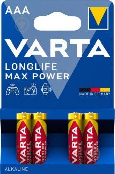 Батарейки VARTA LongLife Max Power LR03/4BP AAA