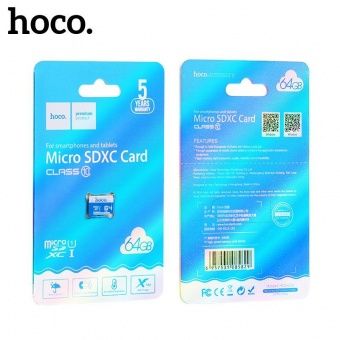 Micro SDXC карта памяти 64GB Class 10 HOCO (без адаптера)
