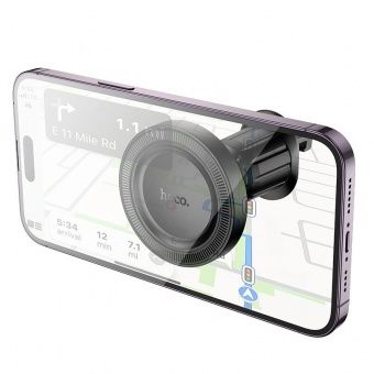 Автодержатель Hoco H56 магнитный круглый в решетку цвет: Чёрный