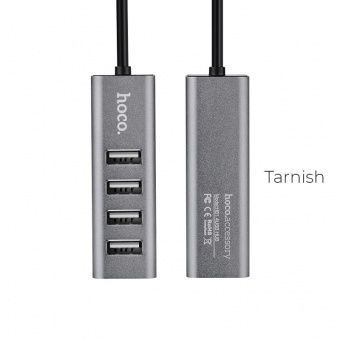 Адаптер Hoco HB1 USB - Xaб на 4 USB цвет: графитовый