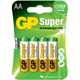 Батарейки алкалиновые GP Super LR6/4BP AA