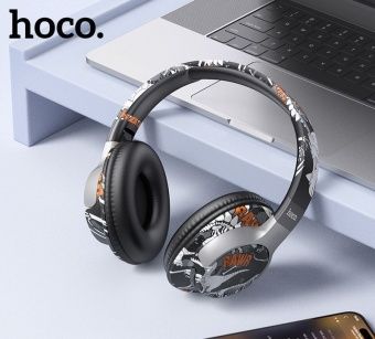 Беспроводные наушники Hoco ESD18 полноразмерные цвет: граффити