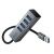 Адаптер Hoco HB1B  (USB -4 USB 3.0,1m)  цвет: металлик