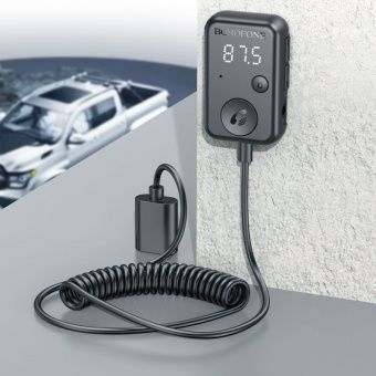 FM-модулятор с автомобильным ЗУ Borofone BC49 цвет: Чёрный