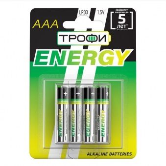 Батарейки Трофи LR03/4BP ENERGY AAA