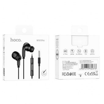 Наушники Hoco M101 Pro с микрофоном (1.2 м) цвет: Чёрный