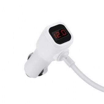 Автомобильное ЗУ Hoco Z13 (0.55 м., 2USB: 2.1A, дисплей, 3 прик-ля)