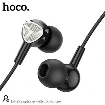 Наушники Hoco DM25 с микрофоном (1.2 м), цвет: Чёрный