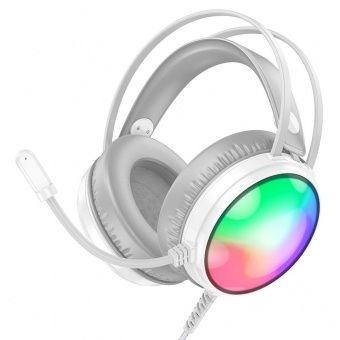 Наушники Borofone BO108 полноразмерные игровые 2 м, цвет: белый