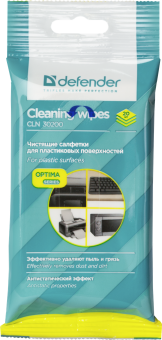 DEFENDER ECO CLN 30200 универсальные влажные чистящие салфетки в упаковке (20 шт.).