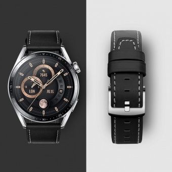 Ремешок для часов Hoco WH10 (кожаный, оригинальный 22mm) цвет: Чёрный