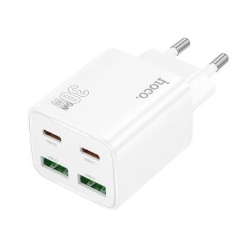 Сетевое зарядное устройство Hoco N56 (PD30W 4 порта) цвет: белый