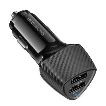 Автомобильное ЗУ Borofone BZ31A (2USB: 5V/2.4A) цвет: Чёрный
