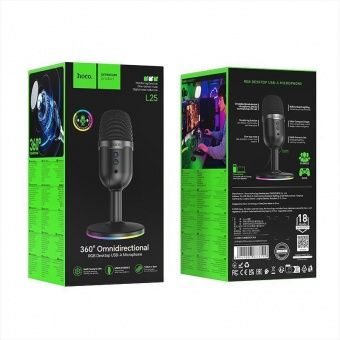 Микрофон настольный Hoco L25 USB цвет: черный
