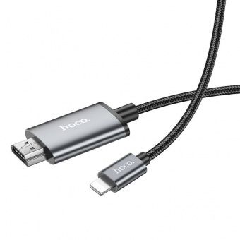 Адаптер Hoco UA27 кабель IP - HDMI (1080P,2 м) цвет: металлик