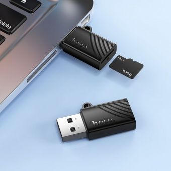 Картридер Hoco HB53 мини-размер (USB 2.0) цвет: чёрный