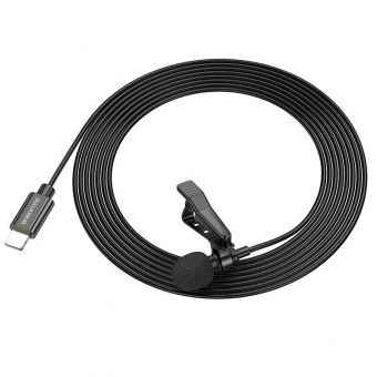 Микрофон Borofone BFK11 IP на клипсе 2 м. цвет: Чёрный