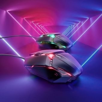 Набор игровой клавиатура+мышь Hoco GM18 с подсветкой, цвет: Чёрный