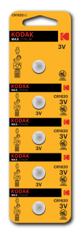 Литиевые батарейки Kodak Lithium CR1620/5BP