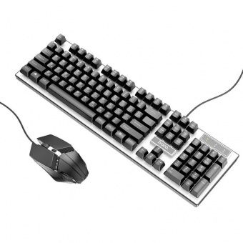 Набор игровой клавиатура+мышь Hoco GM18 с подсветкой, цвет: Чёрный
