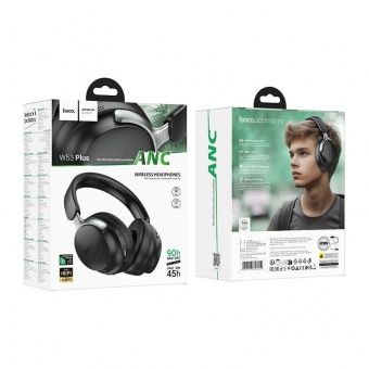Беспроводные наушники Hoco W53 Plus с режимом ANC цвет: Чёрный