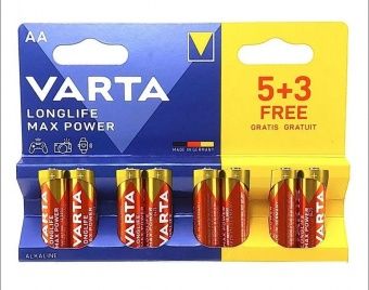 Батарейки алкалиновые VARTA LongLife Max Power LR6/8BP AA