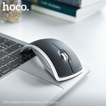 Мышь беспроводная Hoco DI03 складная (USB 2.4 ГГц) цвет: Чёрный