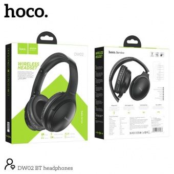 Беспроводные наушники Hoco DW02 полноразмерные с микрофоном, цвет: Чёрный