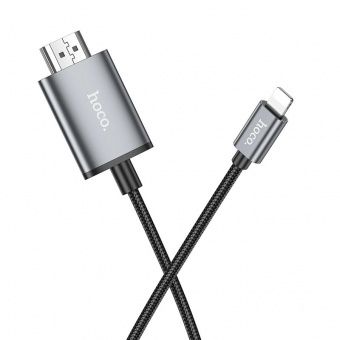 Адаптер Hoco UA27 кабель IP - HDMI (1080P,2 м) цвет: металлик