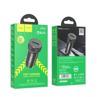 Автомобильное ЗУ Hoco Z49A (USB: QC3.0) цвет: Чёрный