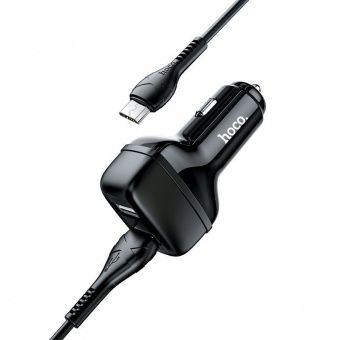 Автомобильное ЗУ Hoco Z36 +Micro кабель  (2USB: 2.4A) цвет: Чёрный