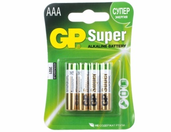 Батарейки алкалиновые GP Super LR03/4ВР AAA