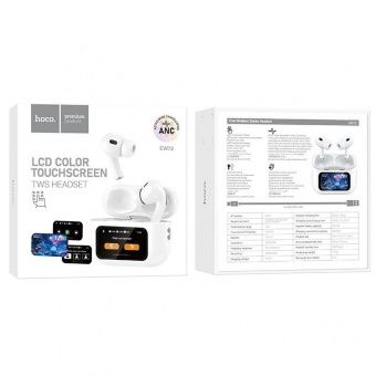 Беспроводные наушники Hoco EW72 TWS (Touch screen+ ANC) цвет: белый