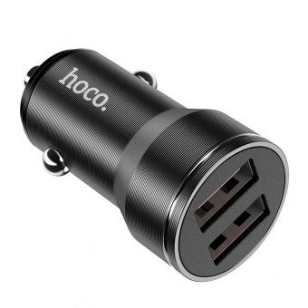 Автомобильное ЗУ Hoco DZ11 (2USB: 5V/2.4A) цвет: Чёрный