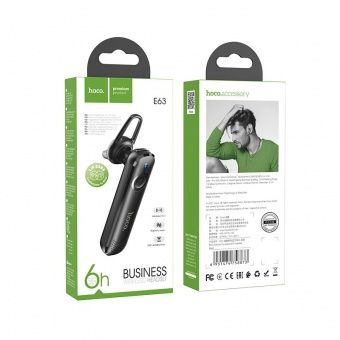 Bluetooth-гарнитура Hoco E63 цвет: Чёрный