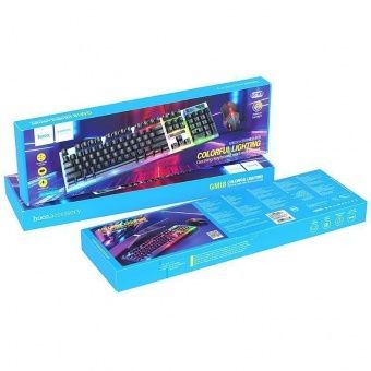 Набор игровой клавиатура+мышь Hoco GM18 с подсветкой, цвет: Чёрный
