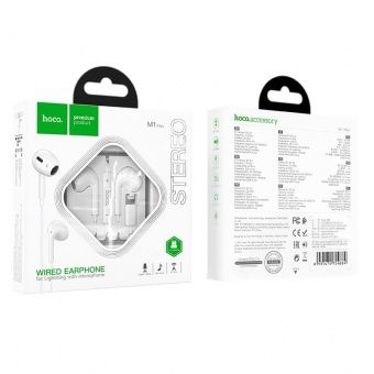 Наушники Hoco M1 Max с микрофоном, штекер IP, цвет: белый