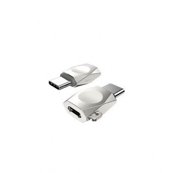 Адаптер Hoco UA8 Адаптер  Type-c - micro USB цвет: серебристый