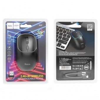 Мышь беспроводная Hoco DI47 (Bluetooth,аккумулятор,подсветка) цвет: Чёрный