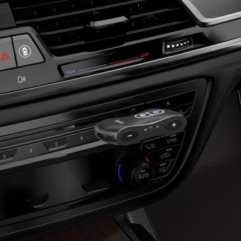 Автомобильный беспроводной AUX адаптер/трансмиттер Hoco E73 PRO цвет: Чёрный