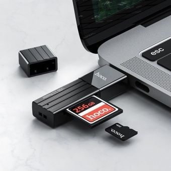 Картридер Hoco HB20 (USB 2.0, 480Mbps) цвет: чёрный