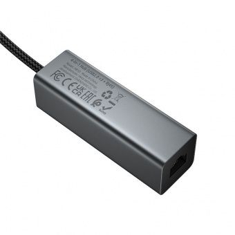 Адаптер Hoco HB1D  (USB to USB2.0*3+RJ45) цвет: металлик