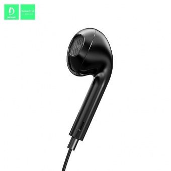 Наушники Denmen DR01 с микрофоном (1.2 м), цвет: Чёрный