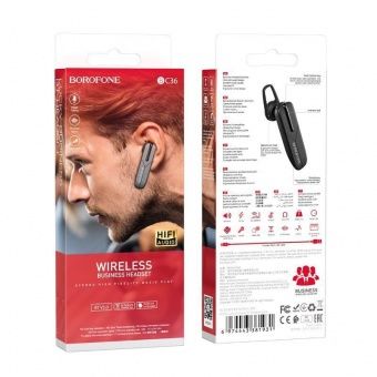 Bluetooth-гарнитура BOROFONE BC36, цвет: Чёрный