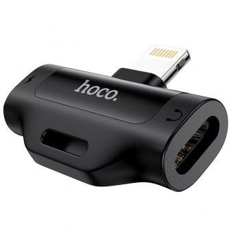 Адаптер Hoco LS31 IP - IP+IP цвет: Чёрный