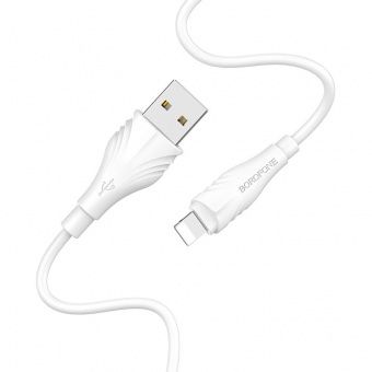 Дата-кабель BOROFONE BX18 IP (3м., 1,6A), цвет: белый
